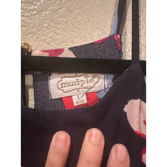 Mudpie Navy Floral Halter style top Illusion Separate Shorts Jumper L - Picture 6 of 7